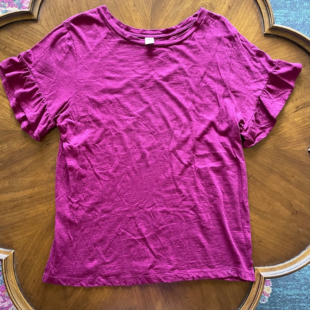 Old Navy Berry Ruffle Sleeve T-Shirt